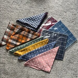 Dog 🐾🐾 Colorful Plaid and Polka Dot scarves for smaller dog. All brand new!